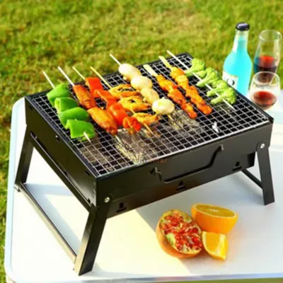 Grill barbecue pliable en métal 35 × 27 cm – Support cuisson pratique pour grillades