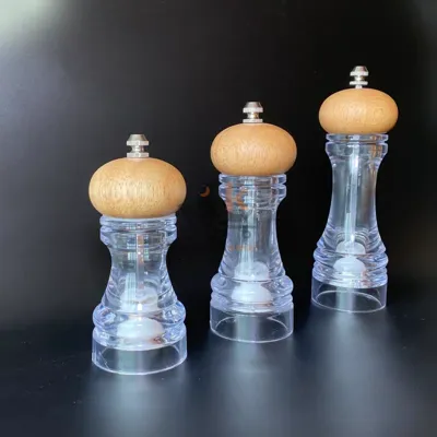 Moulin sel et poivre en plexi 14 cm – Broyeur élégant pour cuisine