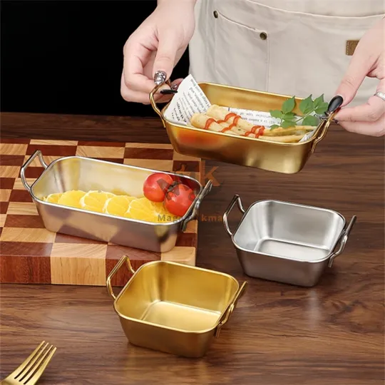 Plateau a fruit en acier inoxydable avec double poignées – outil de cuisine