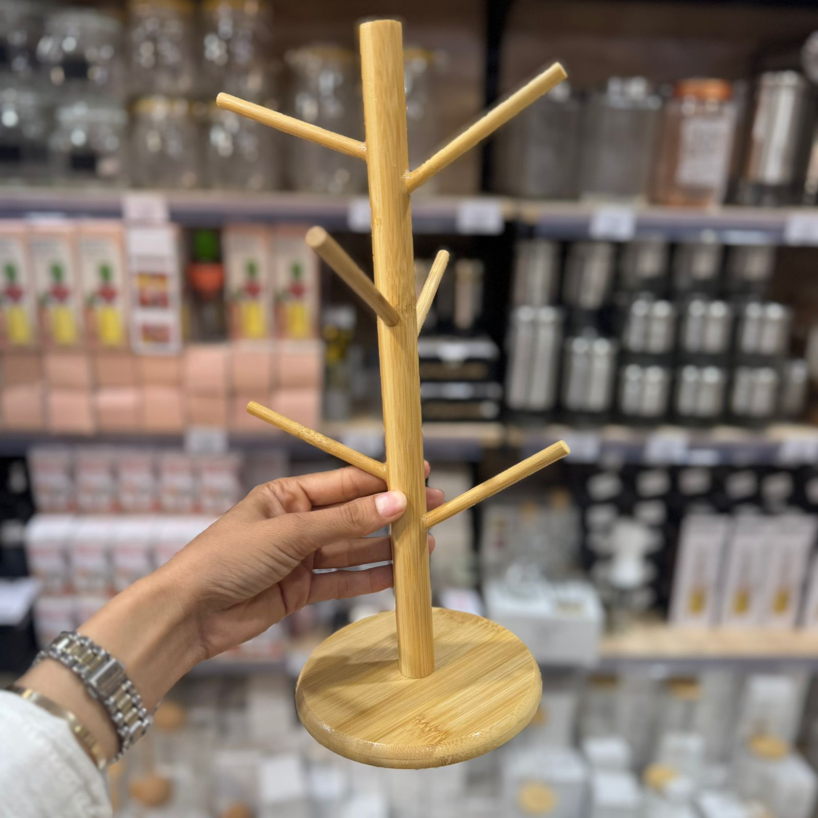 Porte 6 tasses en bois – Support élégant pour mugs et tasses à café