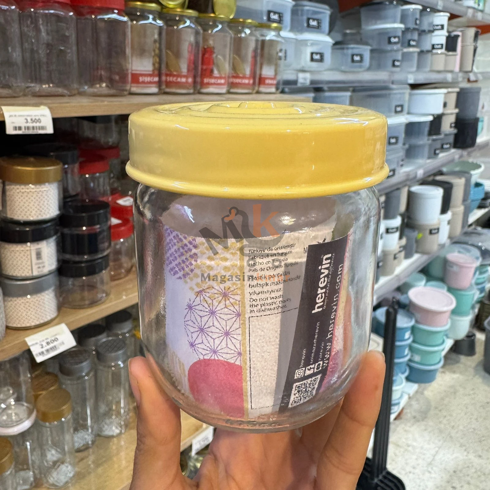 Pot de conservation en verre avec couvercle en plastique – 425 ml