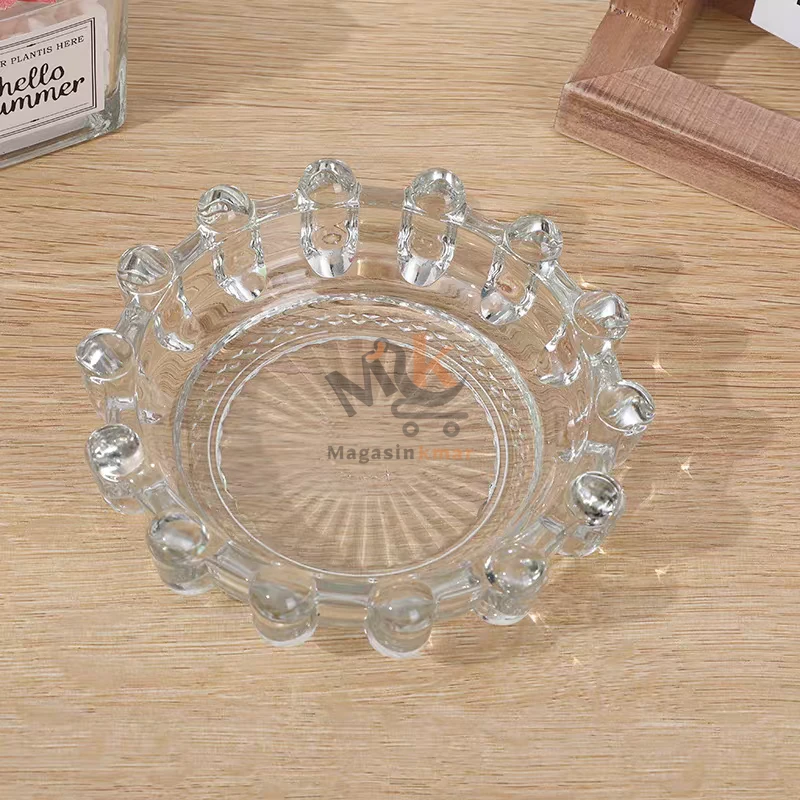 Cendrier rond en verre 12 cm – Résistant et facile à nettoyer