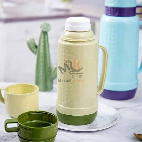 Thermos 450 ml en Plastique et Verre – Bouteille Isotherme pour Boissons Chaudes et Froides