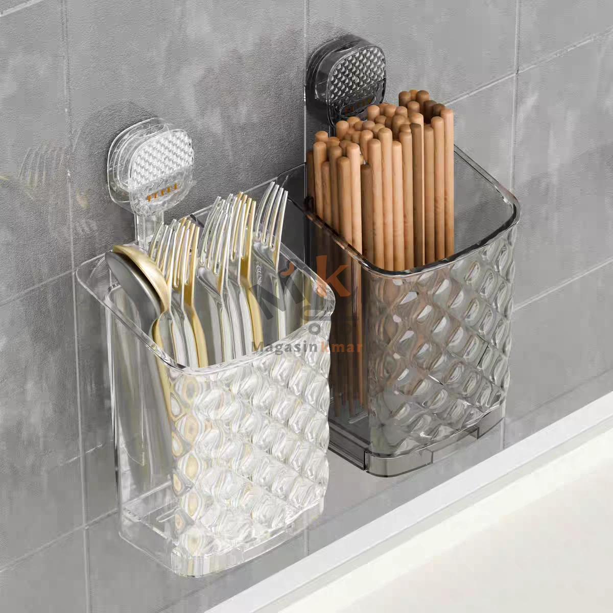 Rangement mural en plexi avec ventouse – Support pratique  pour salle de bain et cuisine