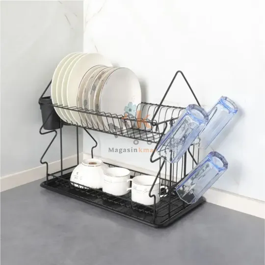 Égouttoir vaisselle en métal acier  – Grande capacité pour cuisine organisée