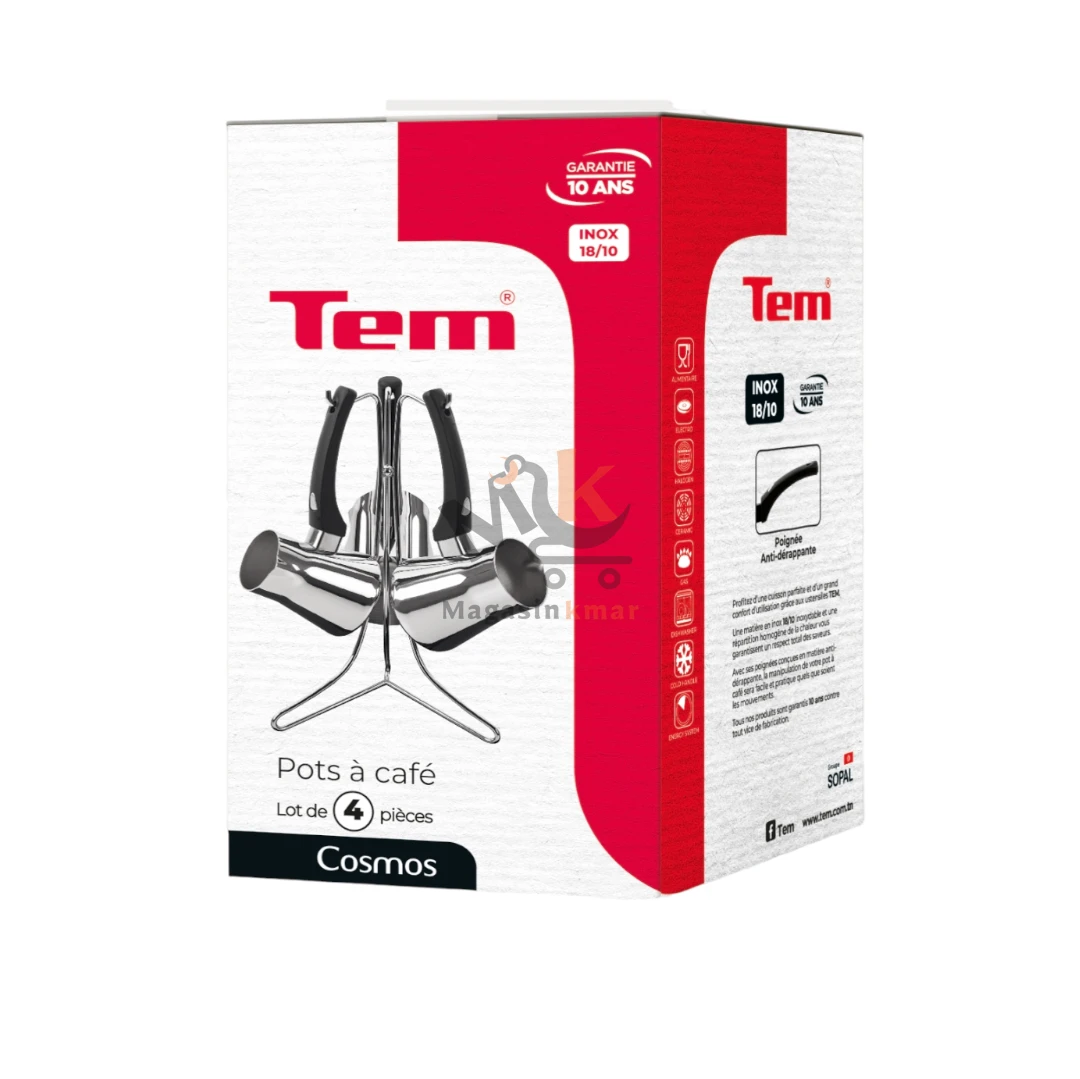 Set de 3 pots a cafe COSMOS 18/10