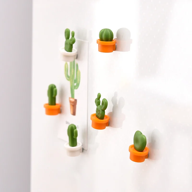 lot de 6 Mini Magnette cactus en plastique