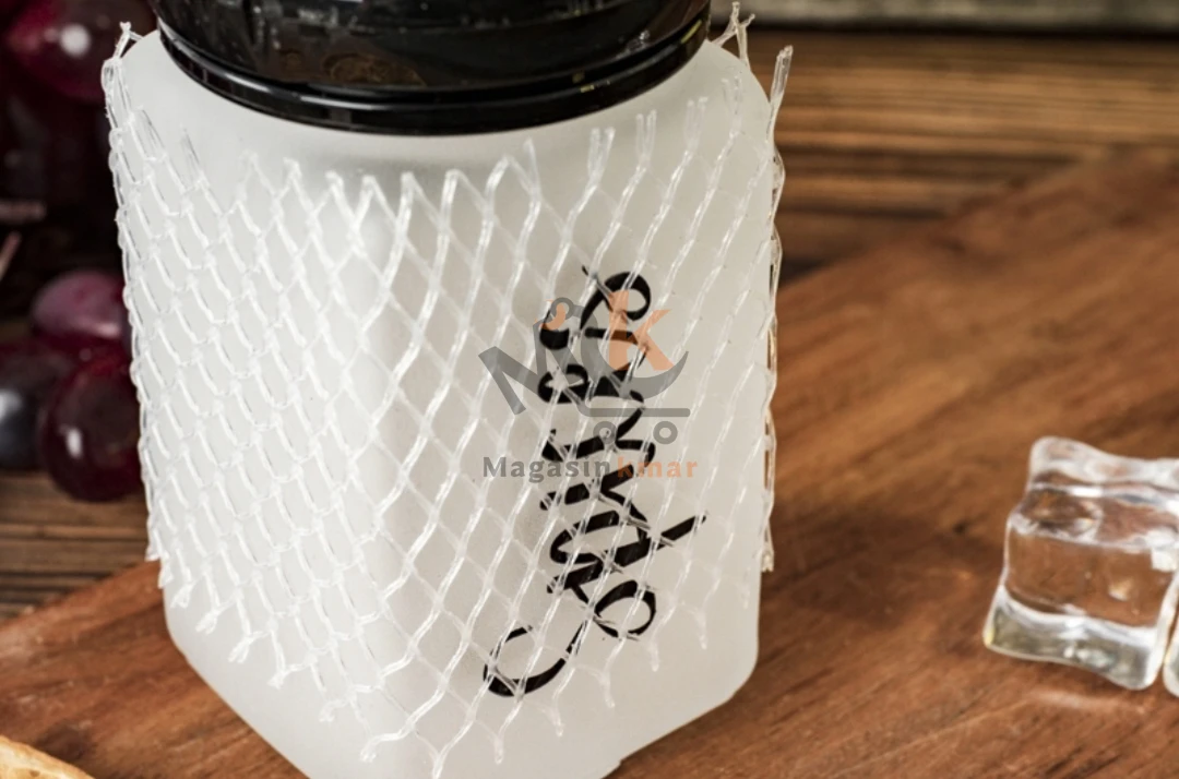 Bocal en verre sablé – 425 ml avec couvercle plastique