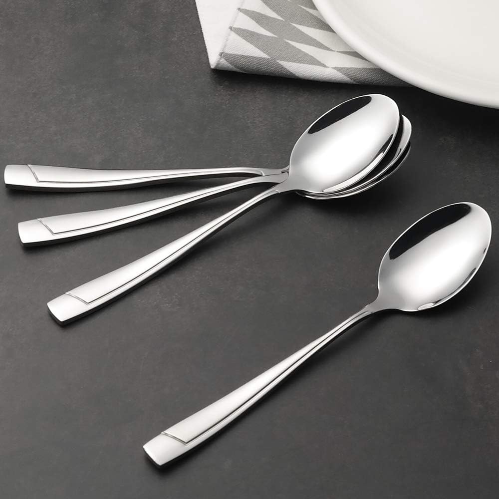 Lot de 6 cuillères et fourchettes 22 cm en acier inoxydable