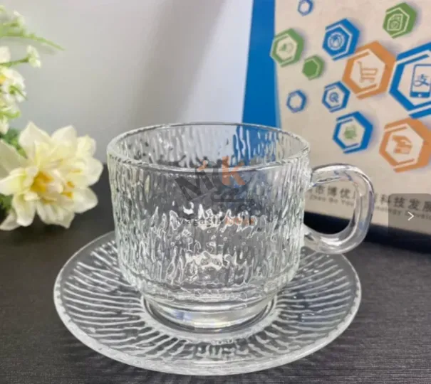 Service Café de 6 Verres avec Sous-Tasses en Verre –