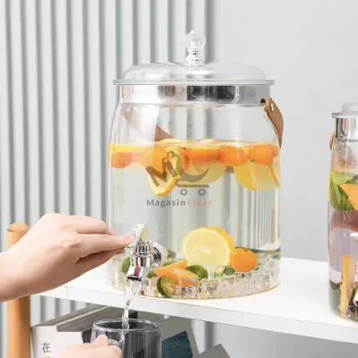 Distributeur de liquide en plexi 4200 ml avec support – Grande capacité pratique pour cuisine