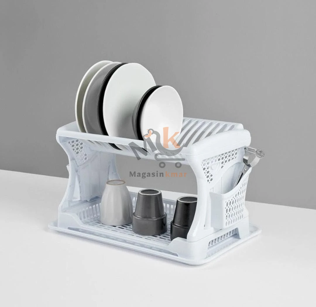 Égouttoir à vaisselle en plastique – Grand modèle pratique pour cuisine