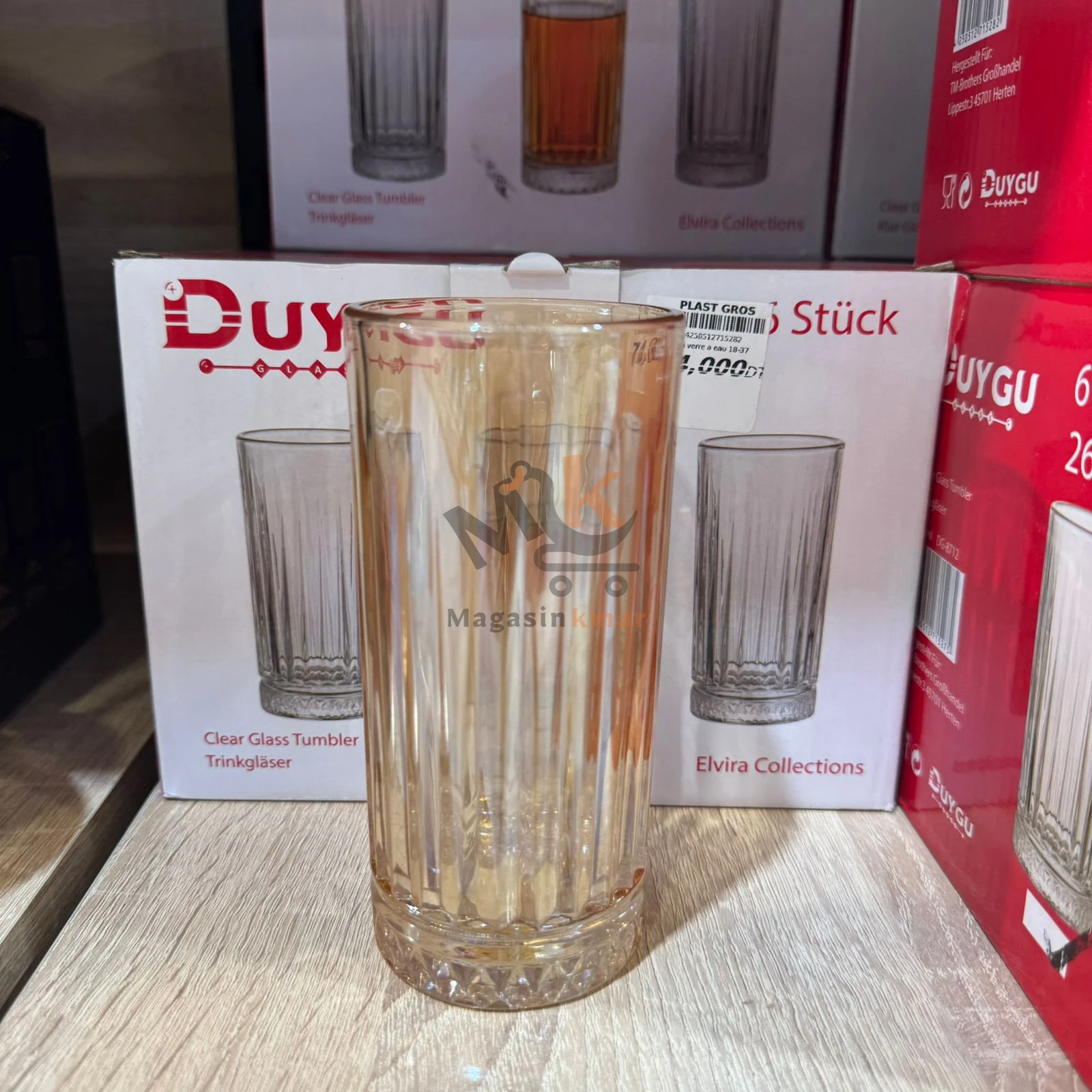 Lot de 6 verres à eau dorés en verre – Design élégant