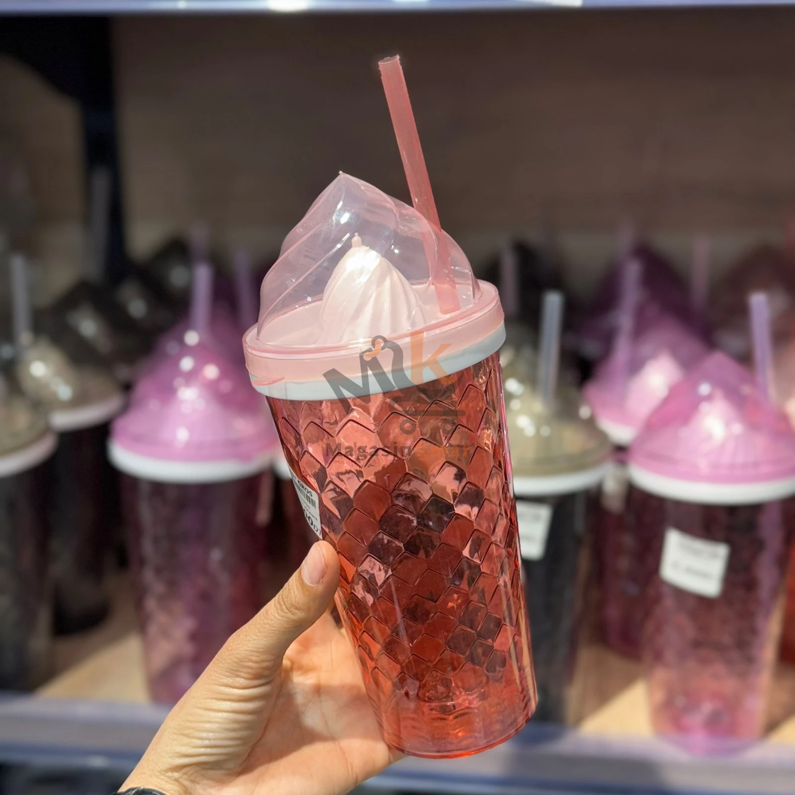 Gobelet presse-agrumes 2 en 1 en plexi 620 ml avec paille – Pratique pour jus frais