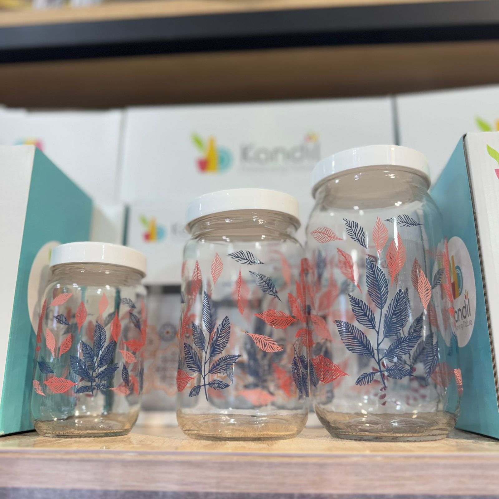 Lot de 3 boîtes différente dimension en verre avec couvercle