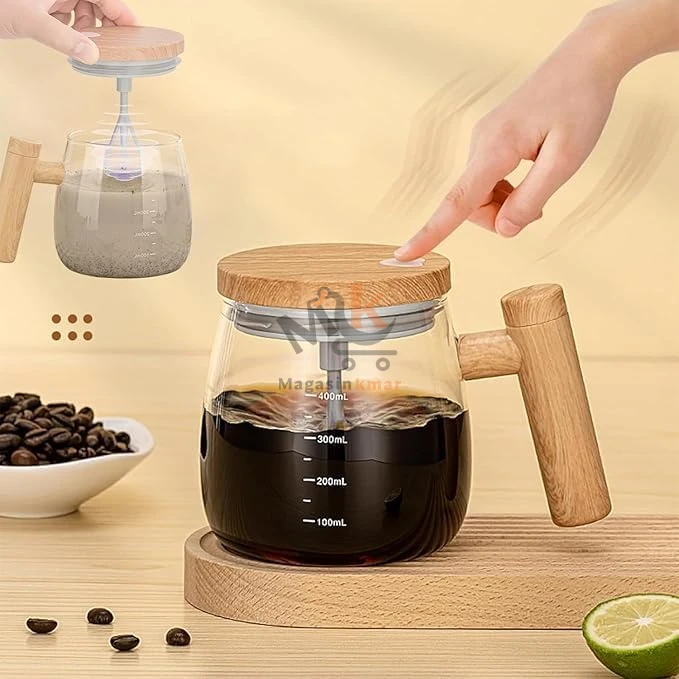 Tasse mélangeuse électrique en verre – 400 ml – Pour boissons instantanées