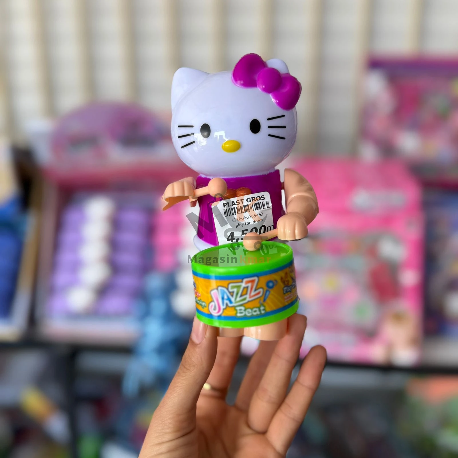 Jouet tambour pour enfants en plastique 14 cm – Instrument musical amusant