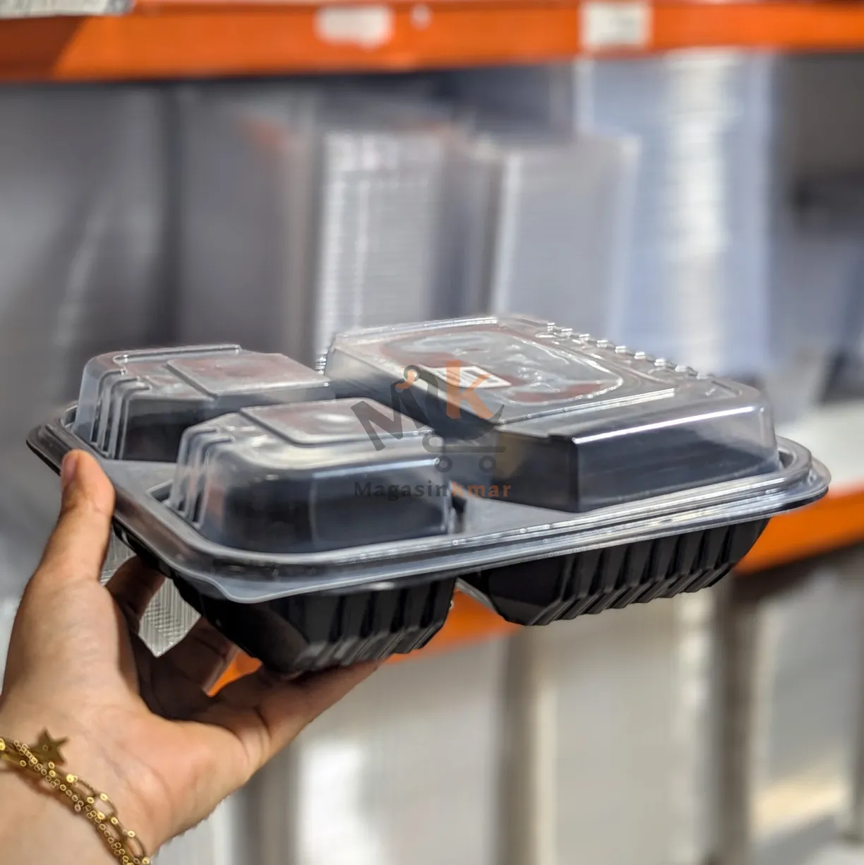 Boîte repas micro-ondes 3 compartiment – Contenant en plastique réutilisable