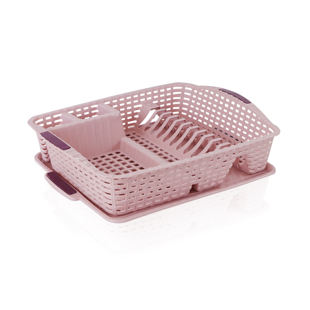 Égouttoir Vaisselle Style Rotin en Plastique – Grand Format pour Cuisine Pratique