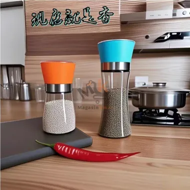 Moulin à épices en verre 200 ml – Pot pratique avec couvercle plastique