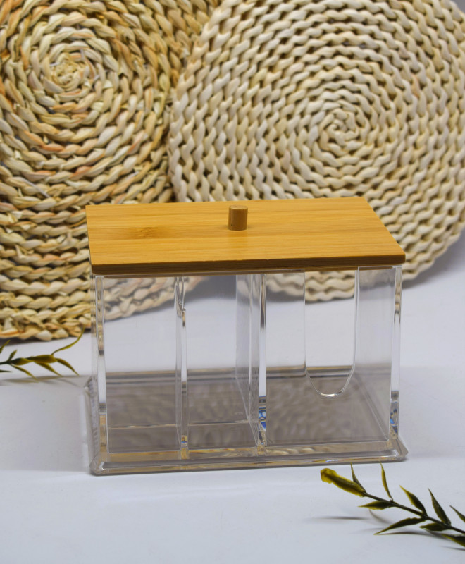 Boite de rangement avec couvercle en bois