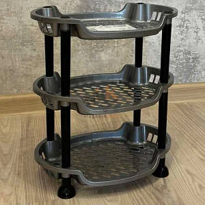 Étagère de rangement à 3 étages en plastique – Compacte et pratique pour salle de bain ou cuisine