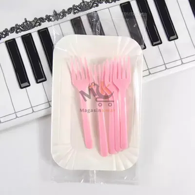 Lot de 10 mini fourchettes à gâteau en plastique