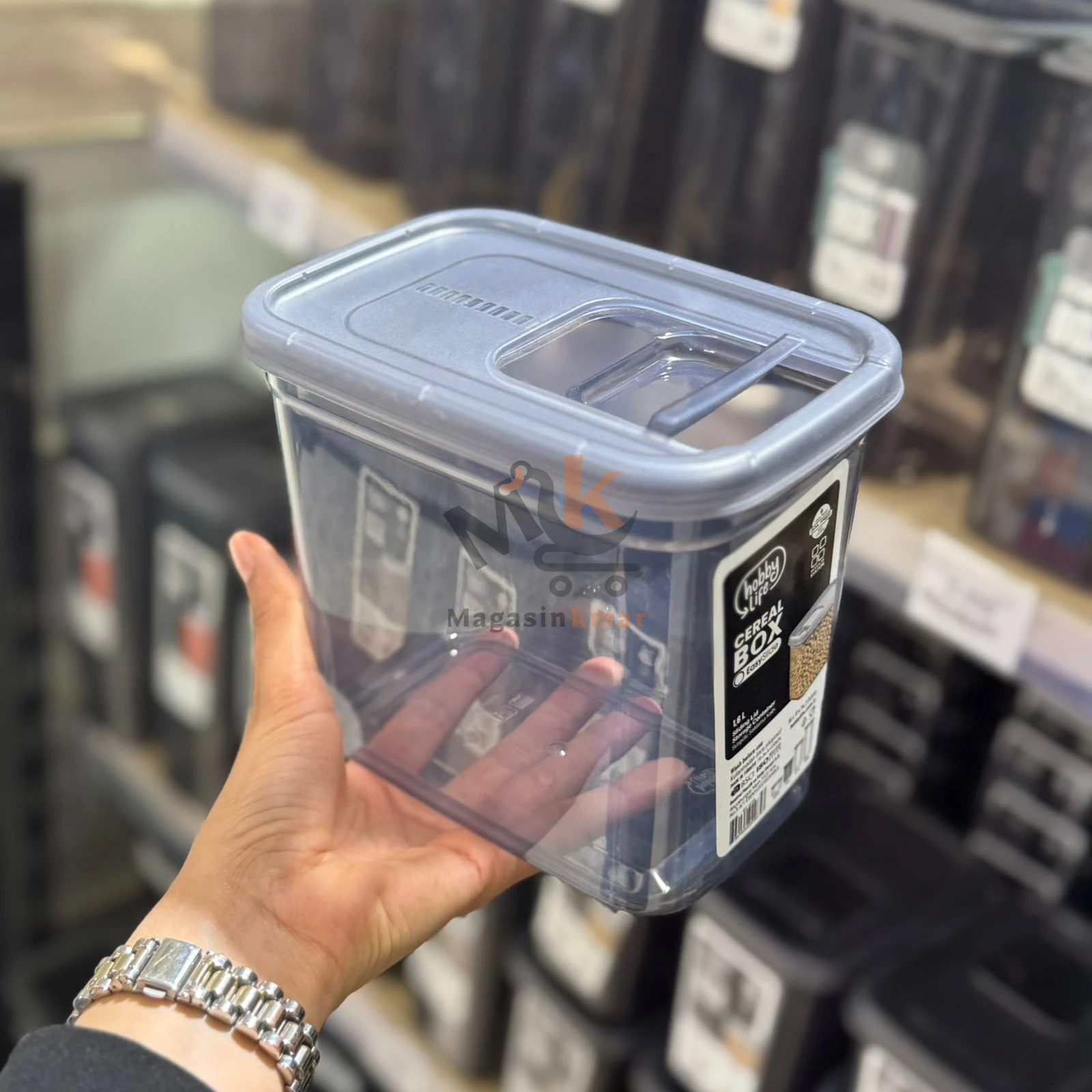Boîte à céréales en plastique alimentaire 1,6L – Conteneur rangement