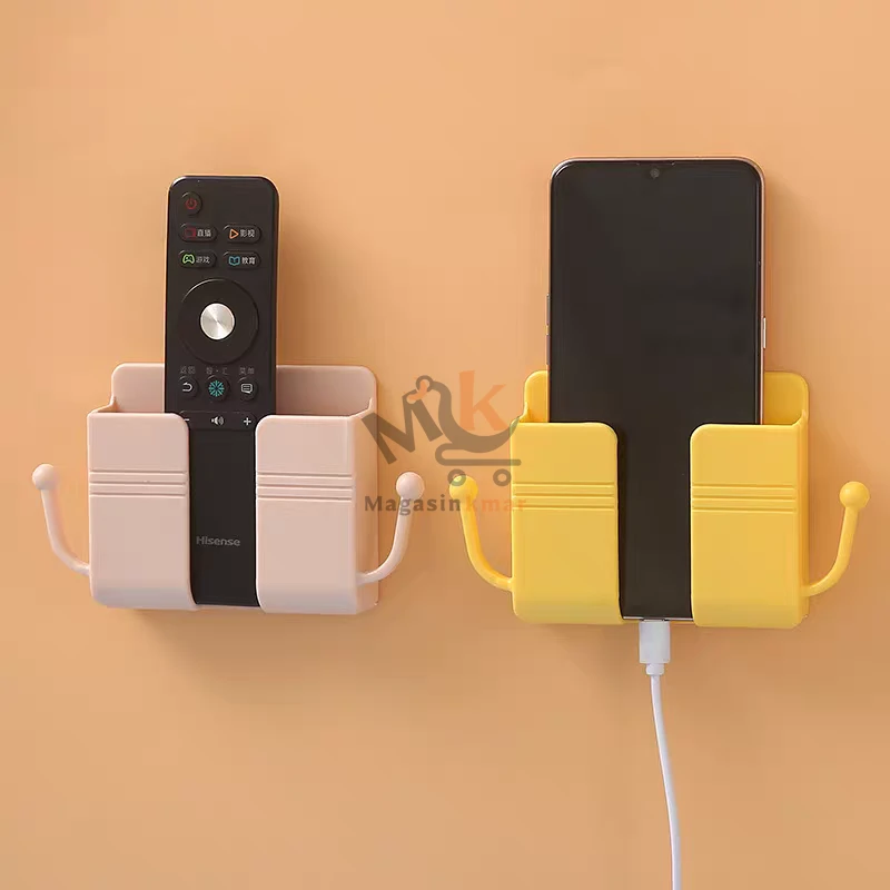 Support mural pour télécommande et téléphone en plastique – Organisateur pratique