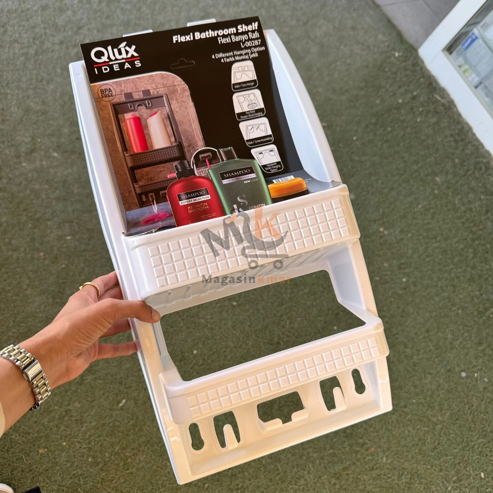 Étagère de salle de bain en plastique – Rangement compact et pratique 50 cm