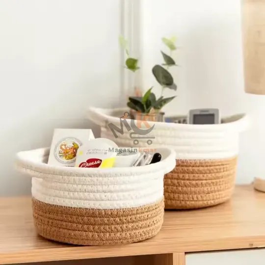 Corbeille ronde de rangement en tissu PM – Pratique et décorative