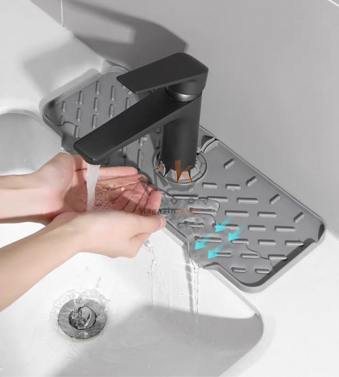 Tapis adhésif en silicone pour robinet de cuisine