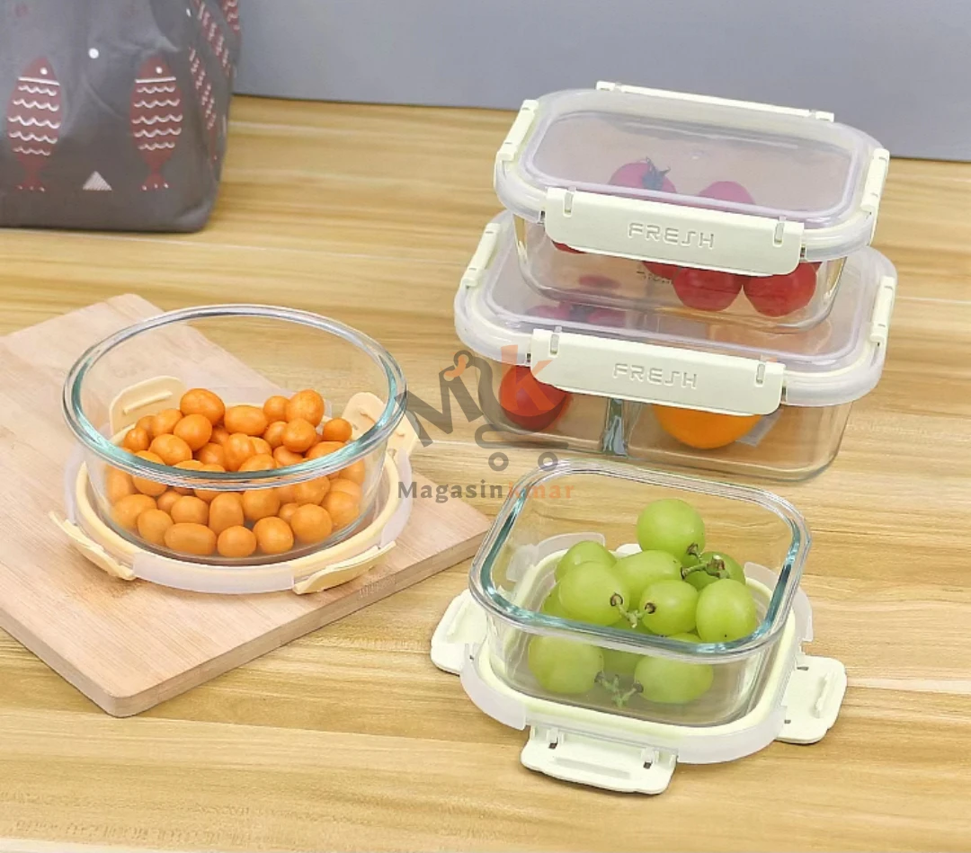 Boîte de conservation en verre 400 ml avec couvercle hermétique alimentaire