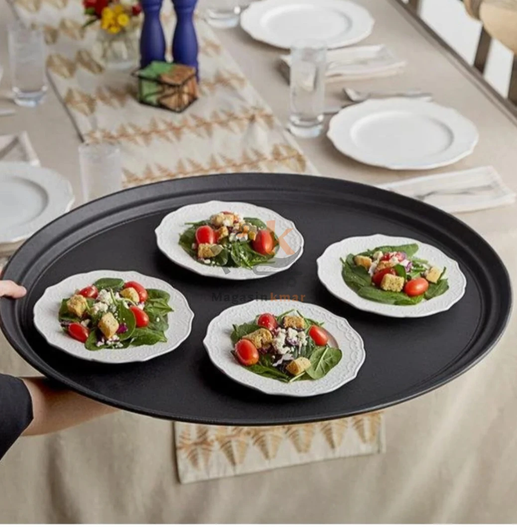 Plateau antidérapant en plastique pour café