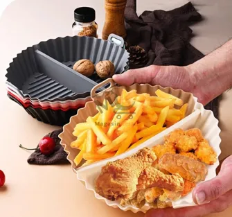 Moule Air Fryer en silicone 18cm – Double compartiment pour cuisson pratique