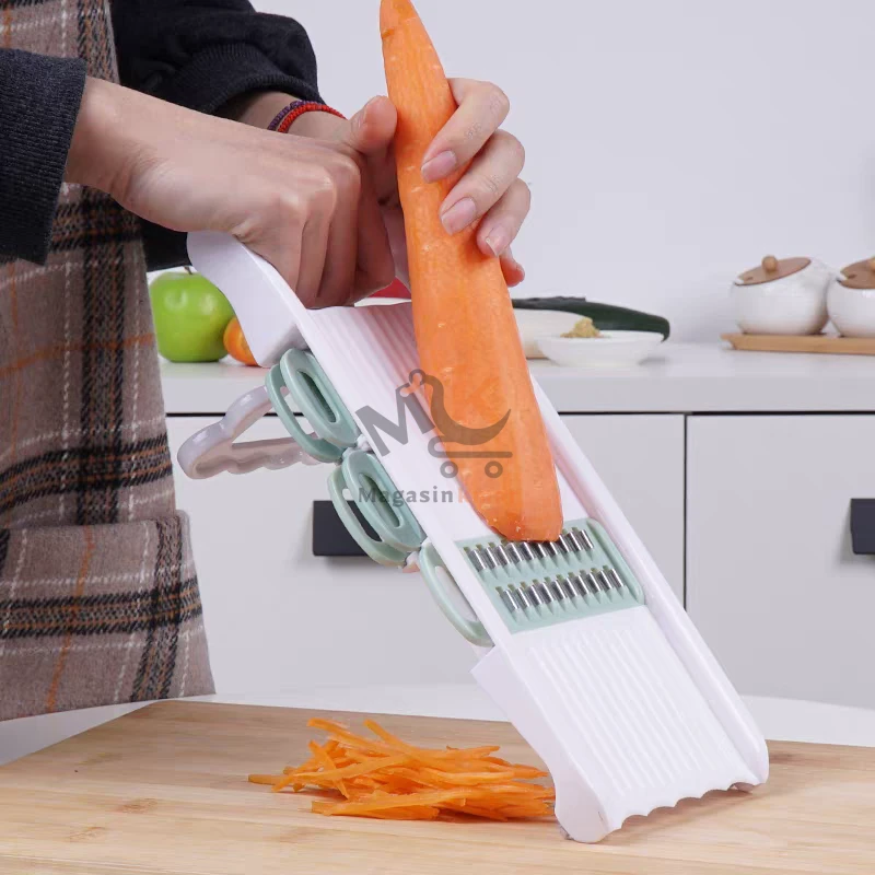 Trancheuse multifonction 7 en 1 en acier et plastique – Coupe-légumes polyvalente