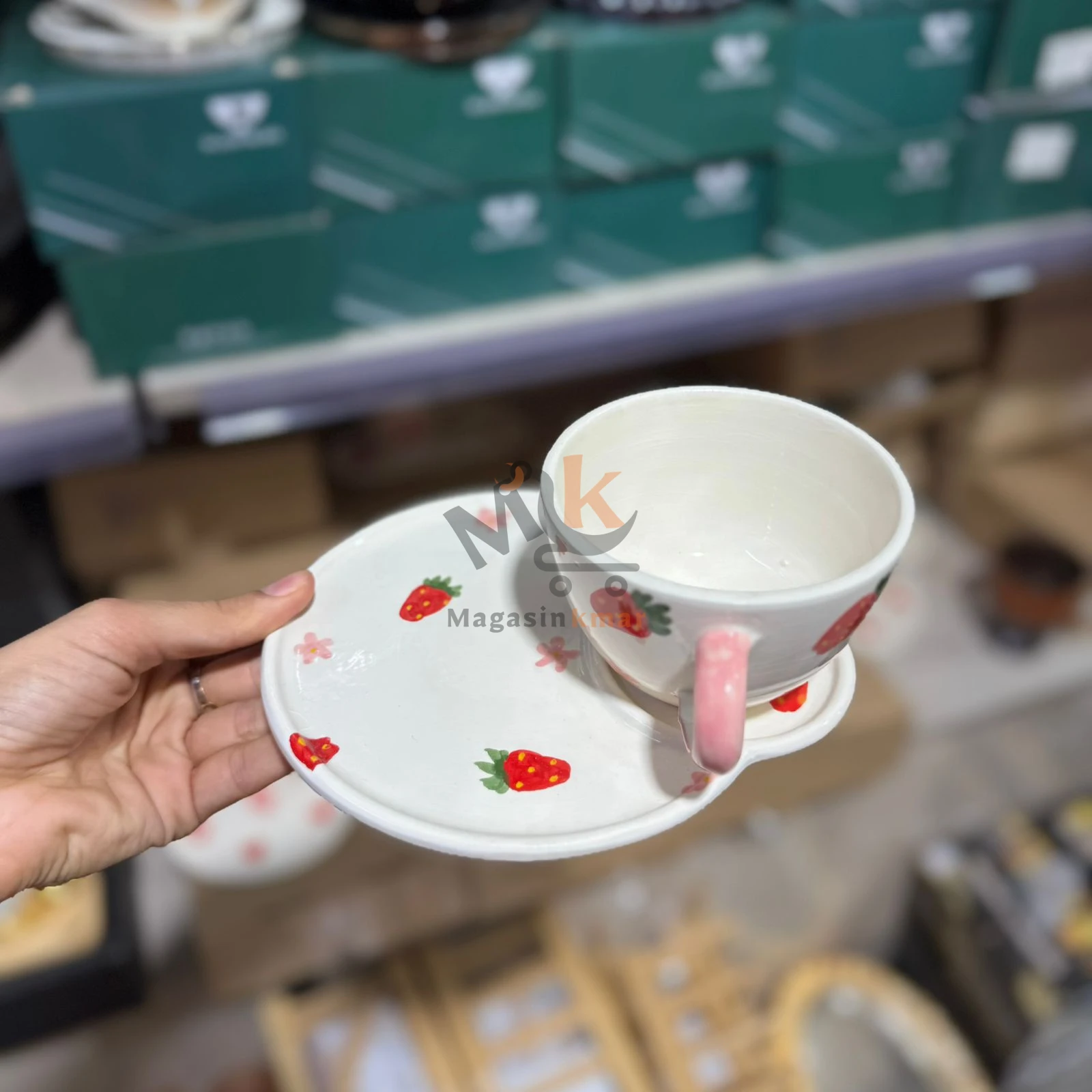 Tasse avec sous-tasse en céramique