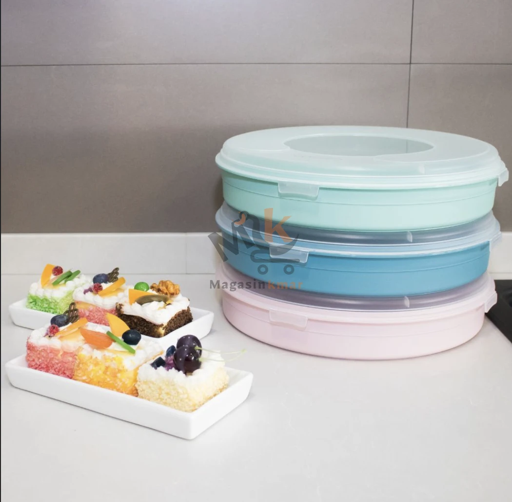 Boîte a gâteau ronde en plastique PP5_3L