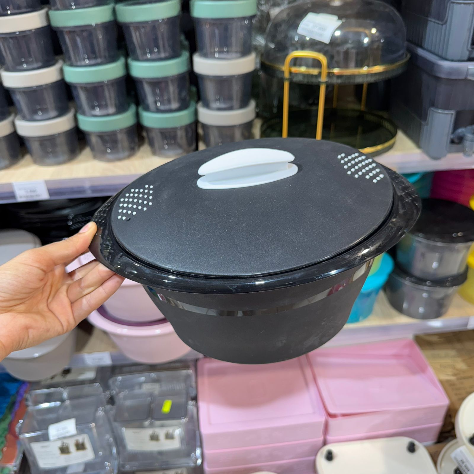 Saladier ovale avec couvercle 3,8 L – Plastique robuste