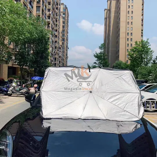 Pare-soleil voiture 120 cm avec cache – Protection solaire pratique en plastique