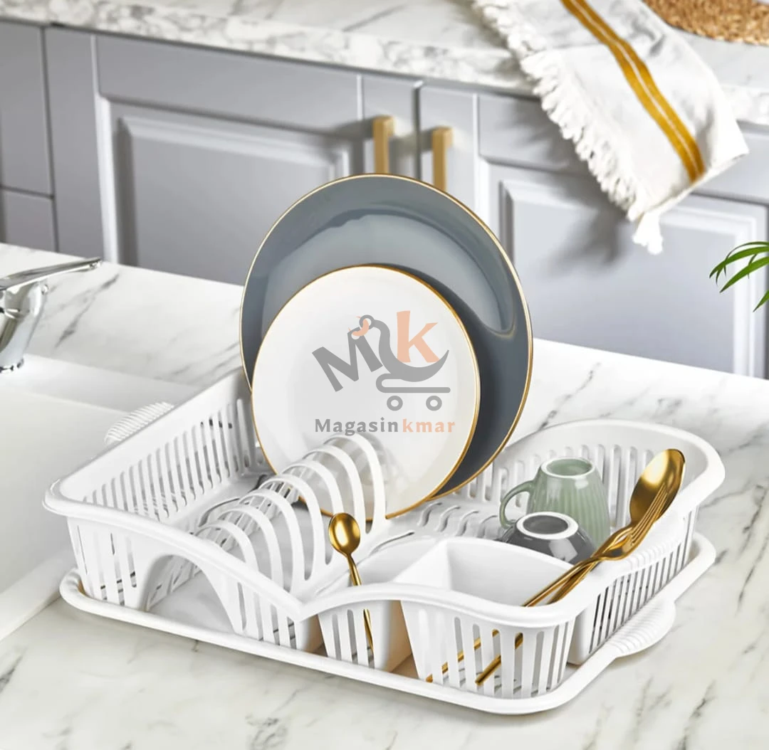 Égouttoir à vaisselle rectangulaire en plastique – Séchage pratique et rapide