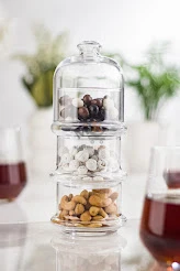 Bonbonnière en verre à 2 étages