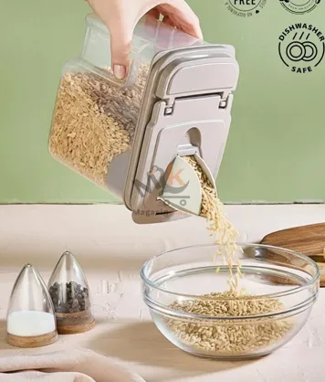 Boîte à céréales en plastique alimentaire 3,6 L – Conteneur rangement 16 × 11 × 14 cm