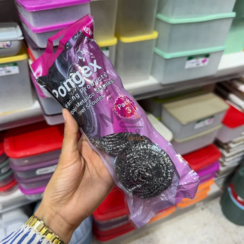 Lot de 3 éponges spirales en inox – Nettoyage efficace