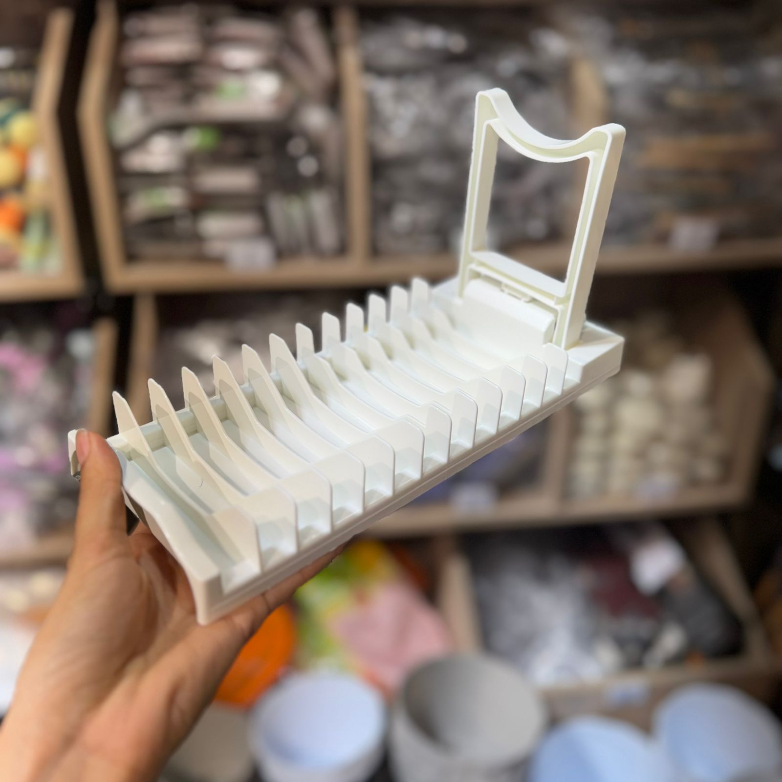 Porte-assiettes en plastique à 12 compartiments – Égouttoir et rangement pratique