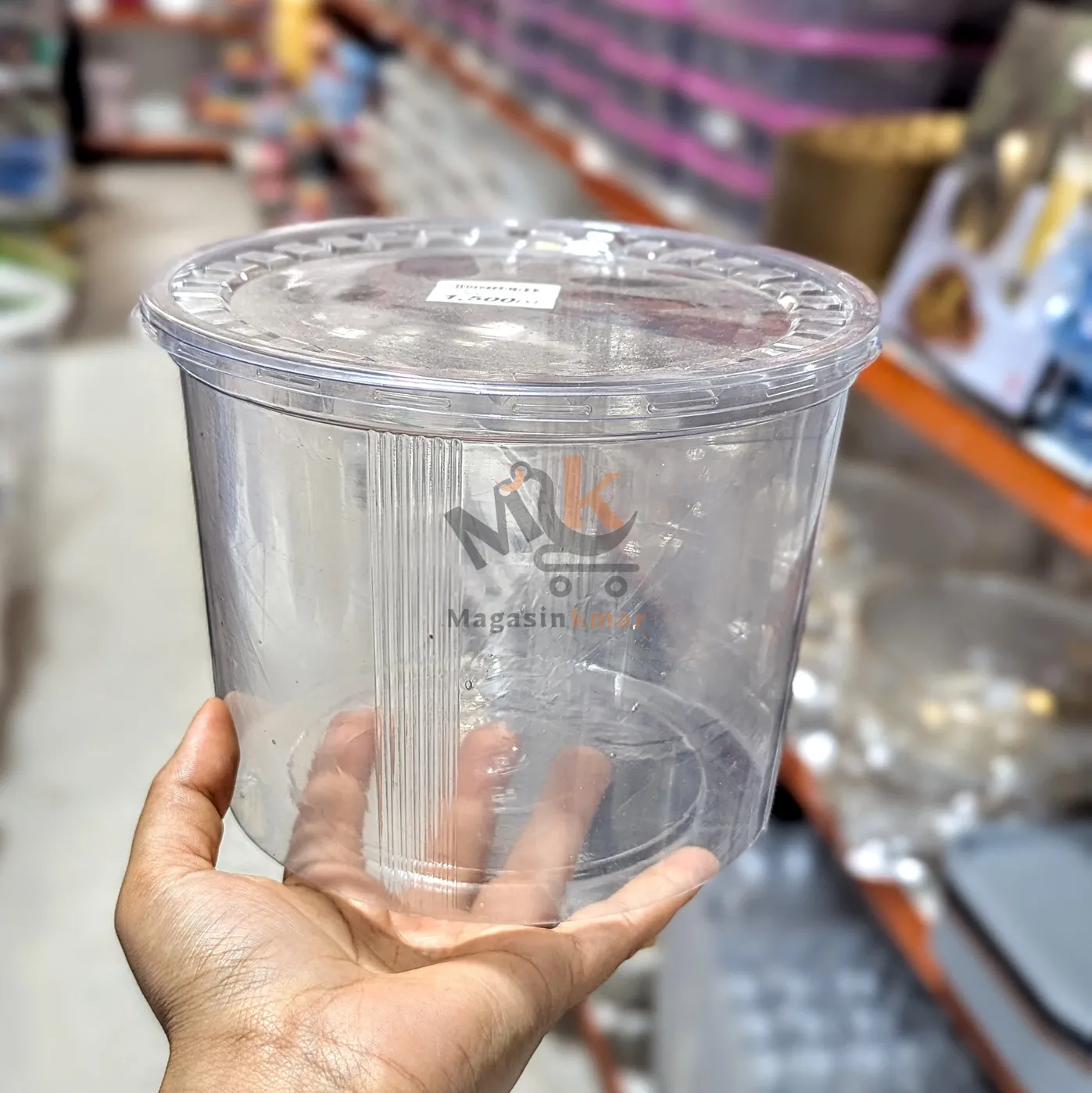 Boîte rond jetable en plastique avec couvercle