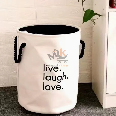 Panier de rangement rond en tissu 49 cm – Organisateur pratique pour maison