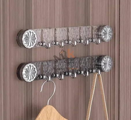 Cintre mural en plexi avec 5 crochets – 40 cm – Organisation pratique