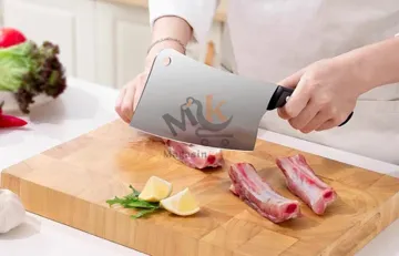 Couperet en acier inoxydable 38 cm avec manche en plastique – Découpe viande et cuisine