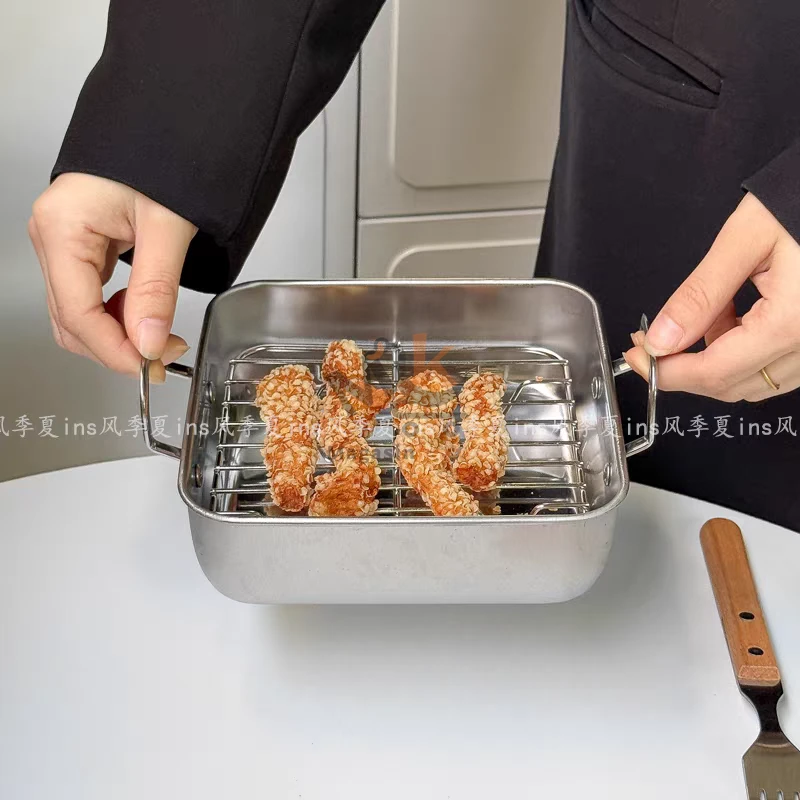 Passoire carrée en acier 21 cm – Égouttage rapide et résistant